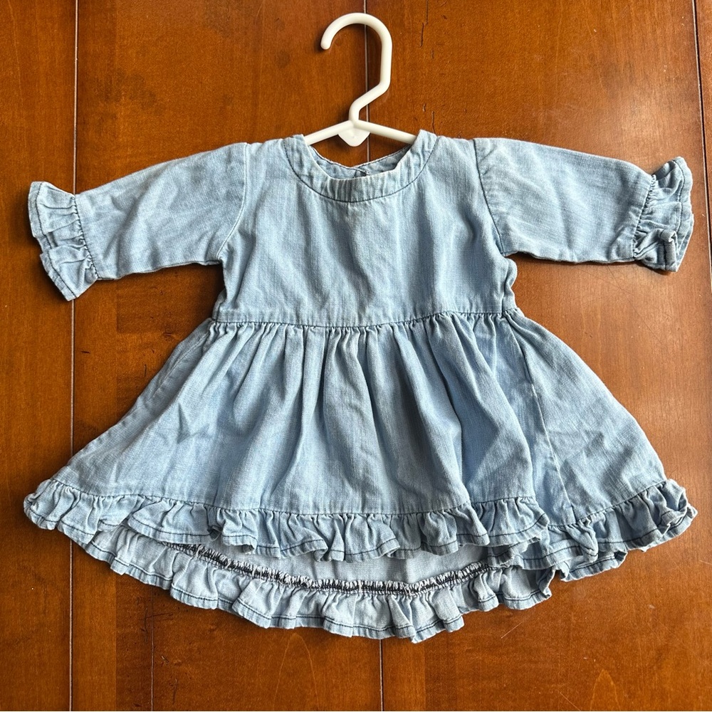 Ruffle Butts Denim Baby Top - 3-6months